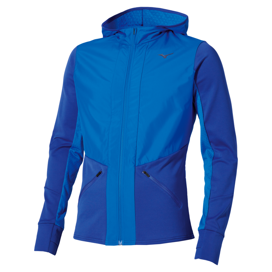 Mizuno Active Warmalite Hybrid Full Zip Hooded Long Sleeve Top  Princess Blue